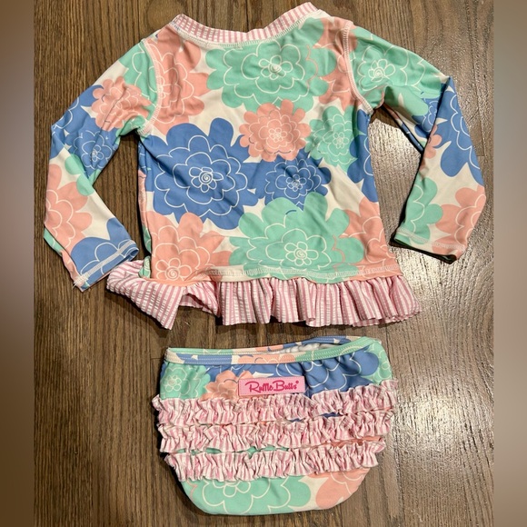 Ruffle Butts Rashguard Swim - Picture 3 of 3